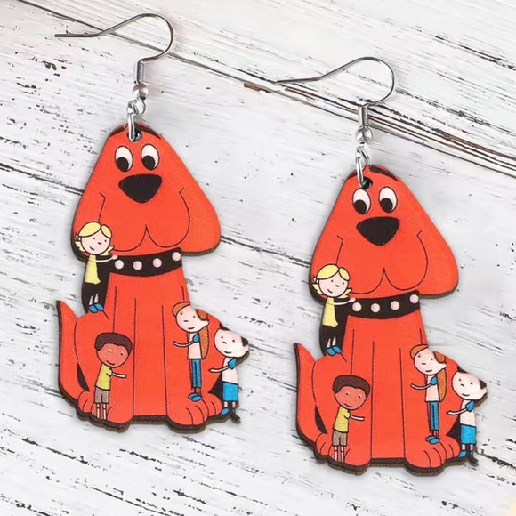 Clifford Wooden Earrings - Picture 5 of 6